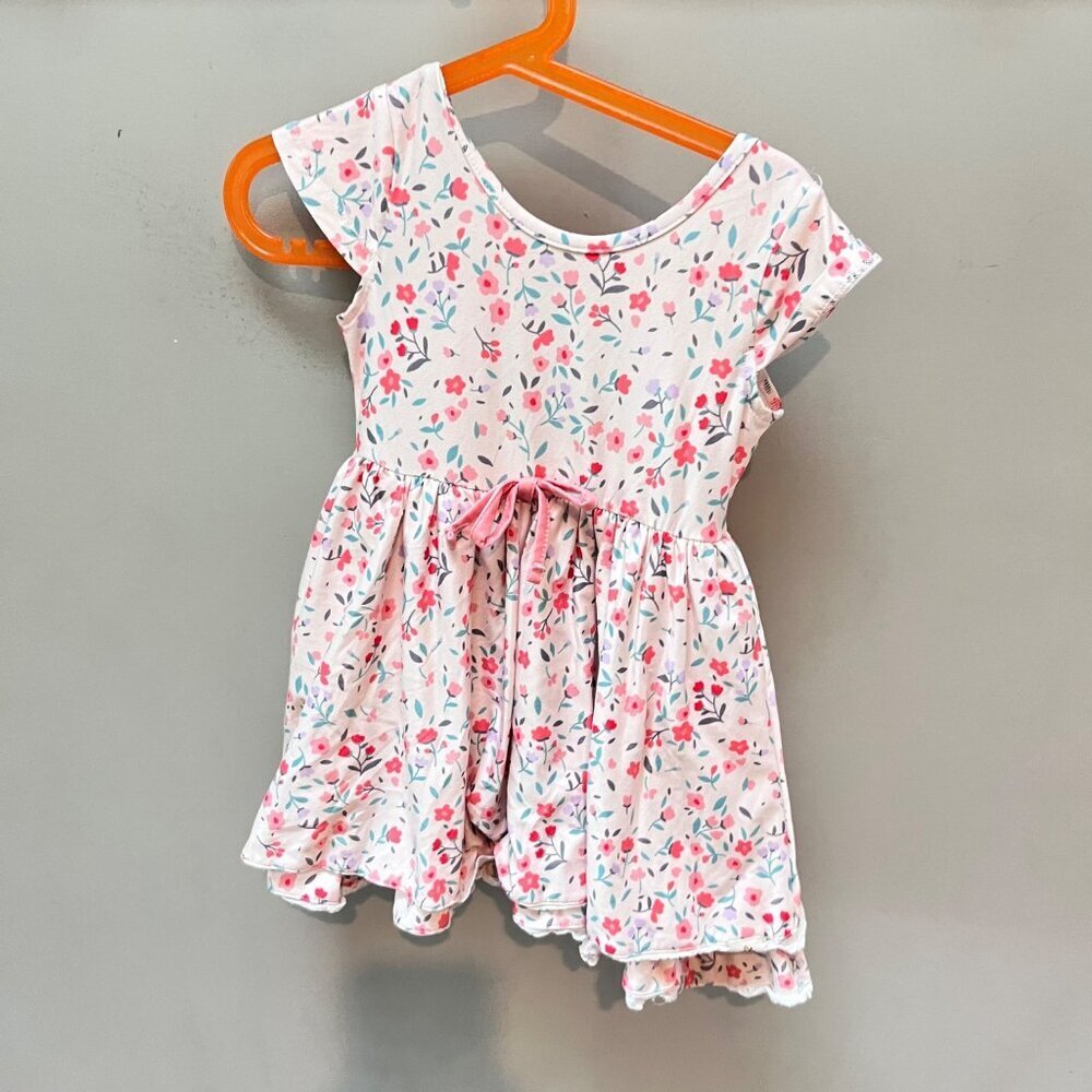 Cheeky Plum Girls Floral Print Twirl Dress 3T - Polyester &‎ Spandex